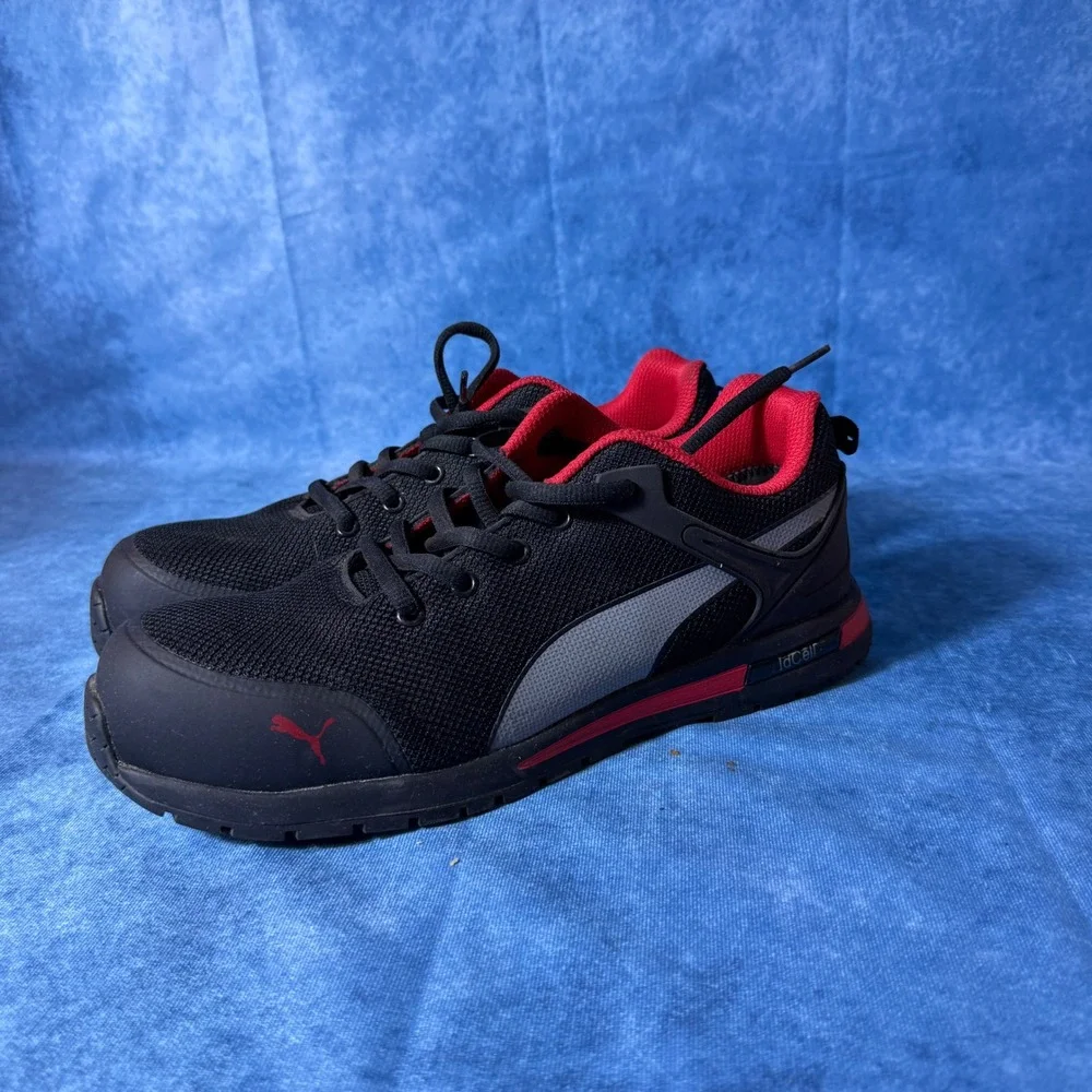 Puma Safety Frontside Low Mens Black Red Composite Toe Work Shoes 64.483.5 US 10